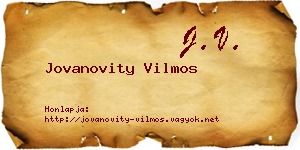 Jovanovity Vilmos névjegykártya